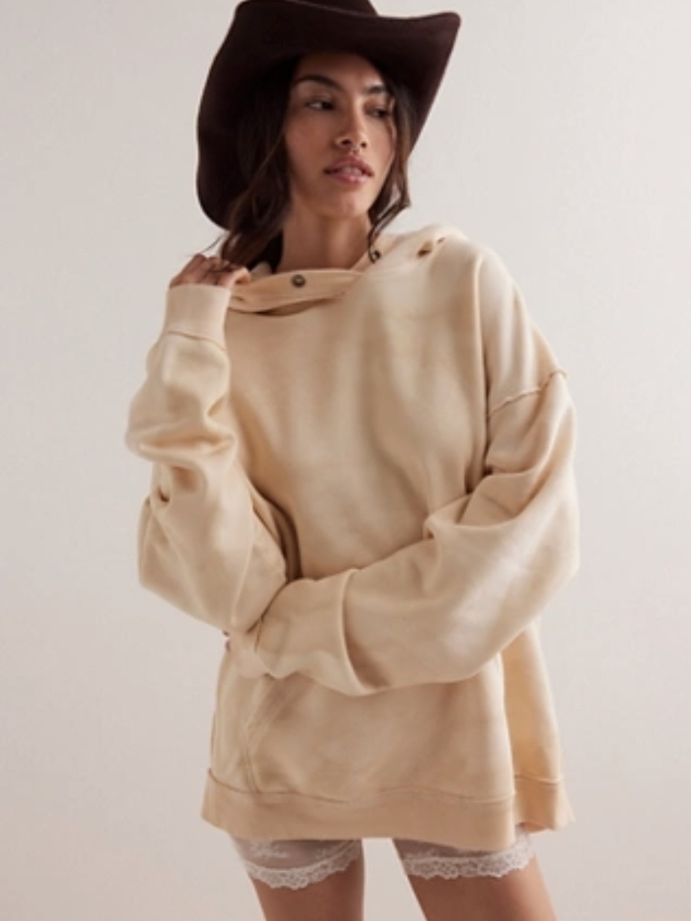 We The Free Your Favorite Washed Hoodie - Ivory/Onyx